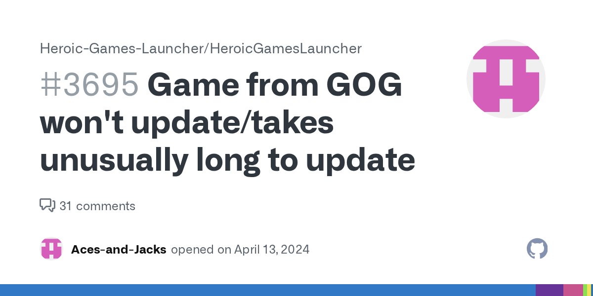 Game from GOG won't update/takes unusually long to update · Issue #...