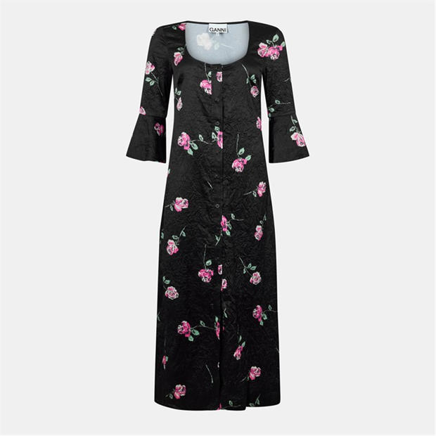 GANNI: GANNI Women's Satin UCut Smock Dress