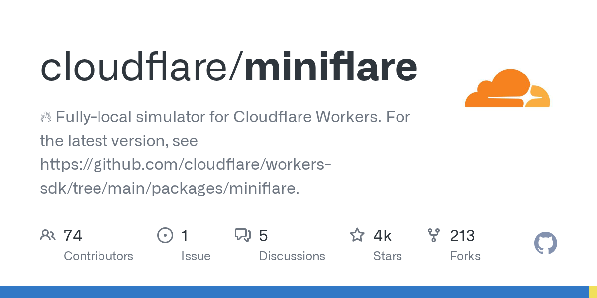 miniflare/packages/miniflare/README.md at tre · cloudflare/miniflare