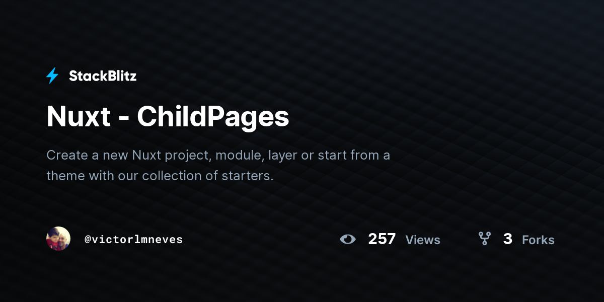 Nuxt - ChilPages - StackBlitz