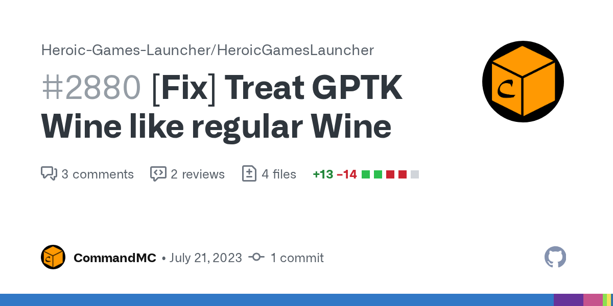 [Fix] Treat GPTK Wine like regular Wine by CommandMC · Pull Request...