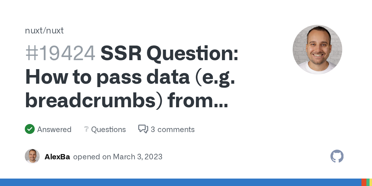 SSR Question: How to pass data (e.g. breadcrumbs) from pages to com...