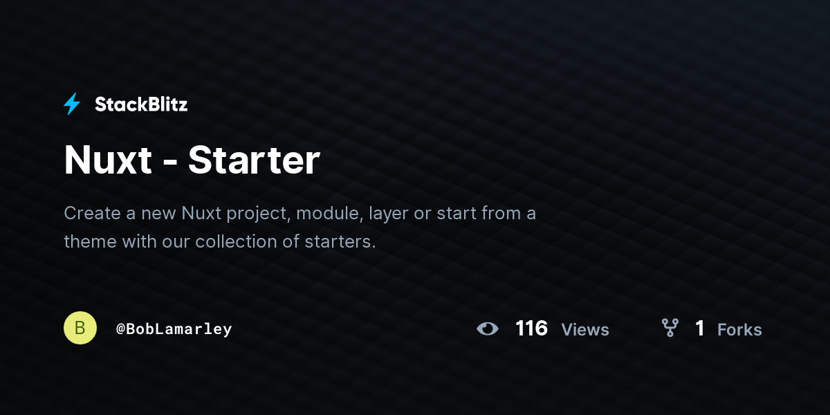 Nuxt - Starter - StackBlitz