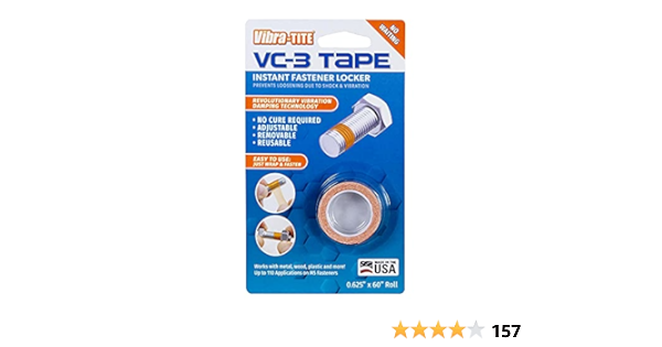 Vibra-TITE VC-3 Tape Instant Threadlocker - Adjust, Remove, & Reuse...
