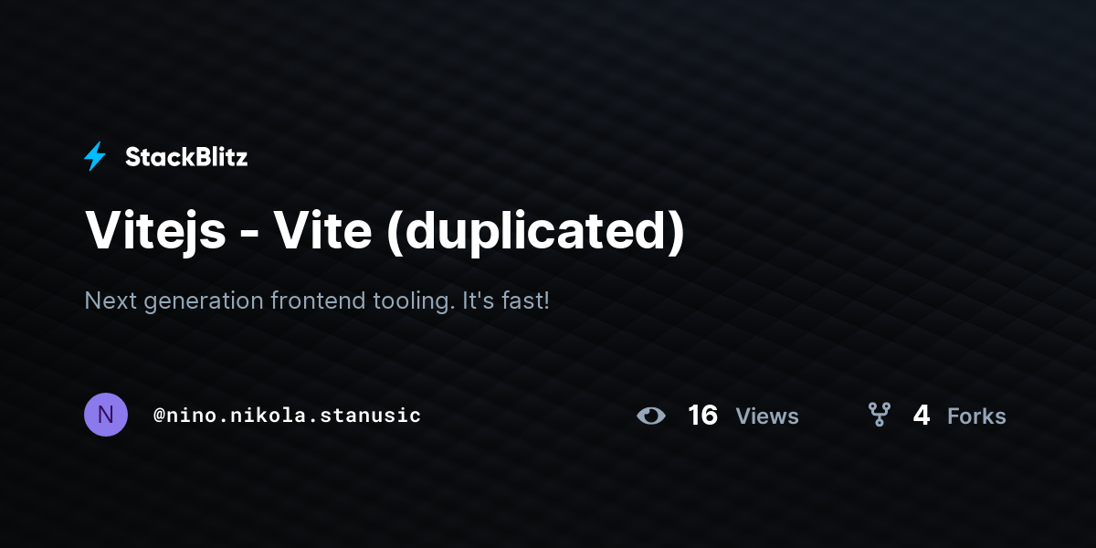 Vitejs - Vite (duplicated) - StackBlitz