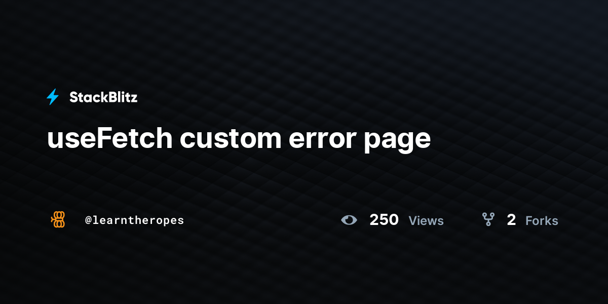 handle error from api - StackBlitz