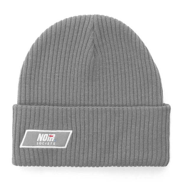 Societe Noir: Societe Noir Men's Woven Patch Ribbed Knit Beanie