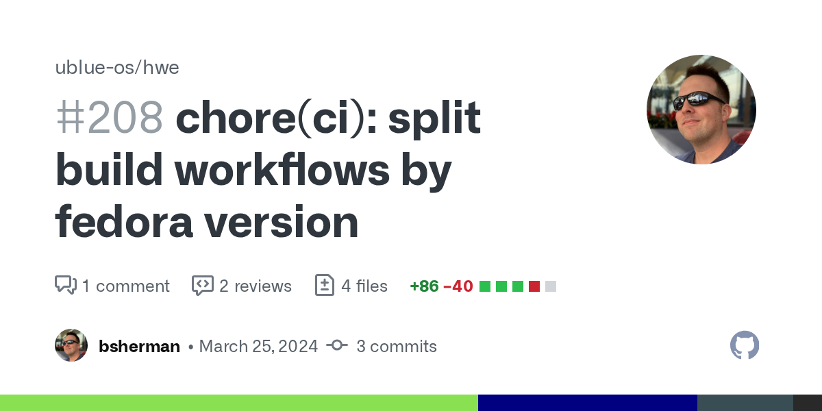 chore(ci): split build workflows by fedora version by bsherman · Pu...