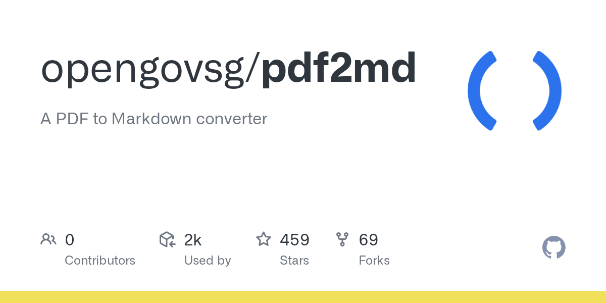 GitHub - opengovsg/pdf2md: A PDF to Markdown converter
