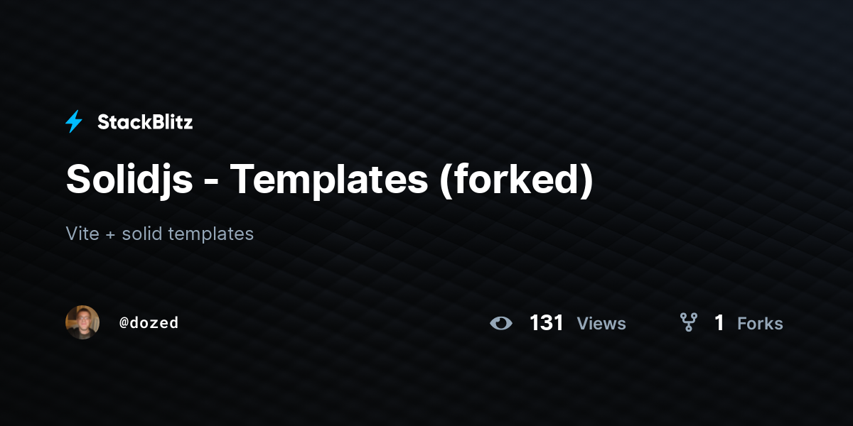 Solidjs - Templates (forked) - StackBlitz