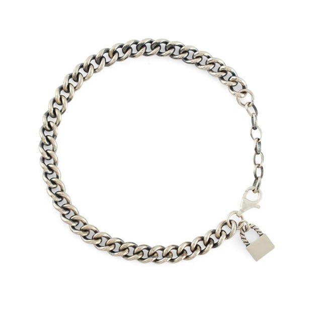 SERGE DENIMES: SERGE DENIMES Silver Padlock Bracelet