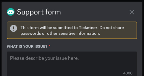 Ticket Form