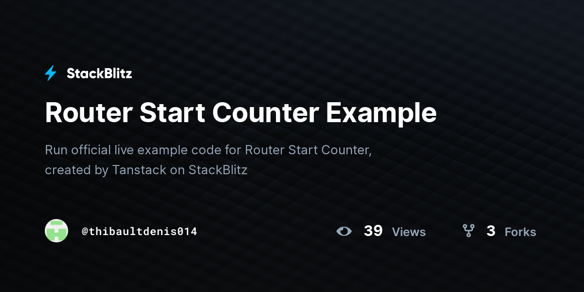 Router Start Counter Example - StackBlitz