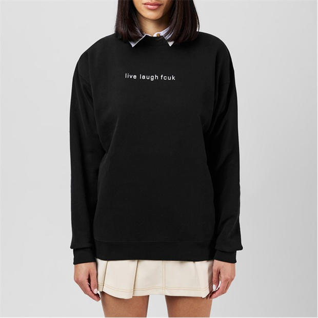 FCUK: FCUK Women's Slogan Crew-Neck Sweatshirt