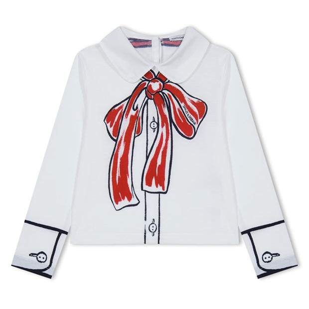 DOLCE AND GABBANA: DOLCE AND GABBANA Long Sleeve Bow T-Shirt Juniors