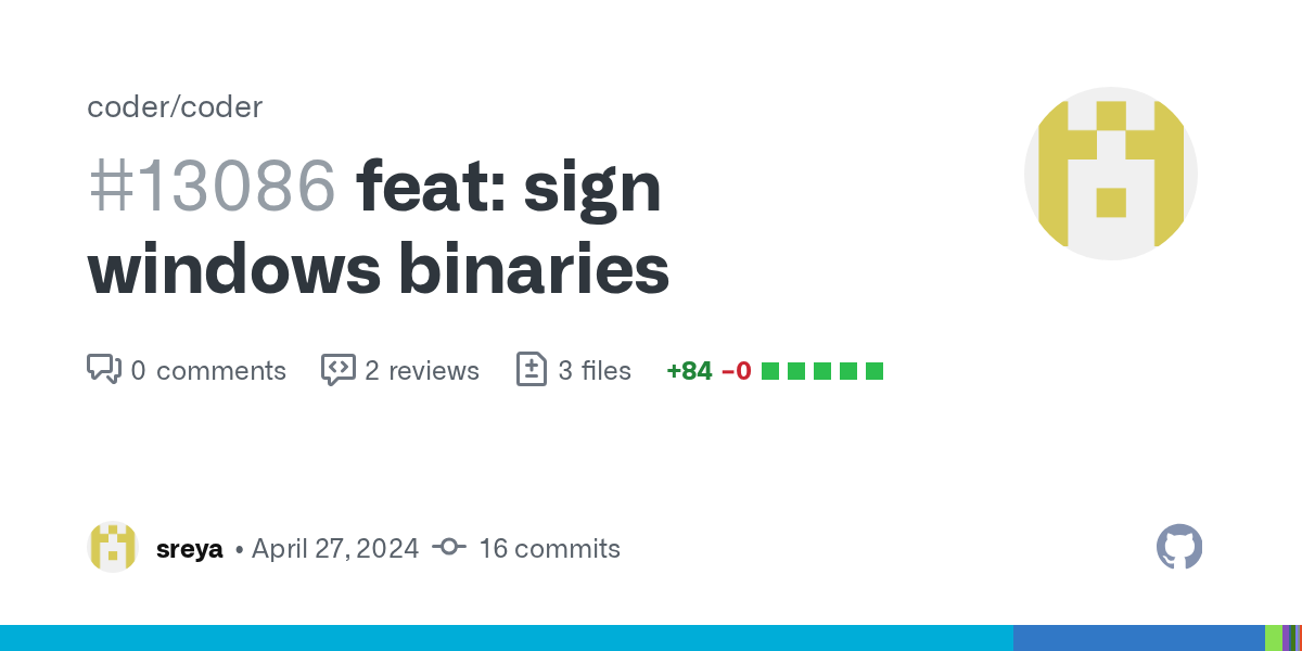 feat: sign windows binaries by sreya · Pull Request #13086 · coder/...