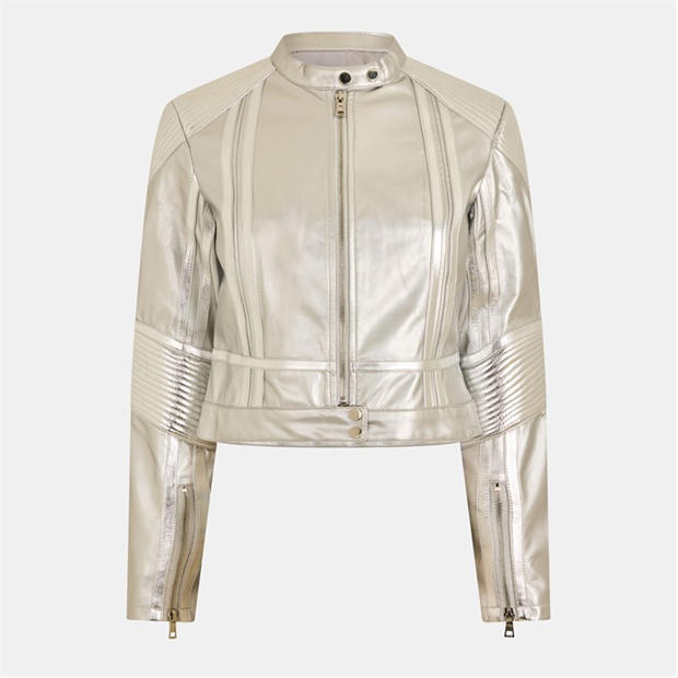 AmyLynn: AmyLynn Women's 's Fitted Bomber Faux Leather Jacket