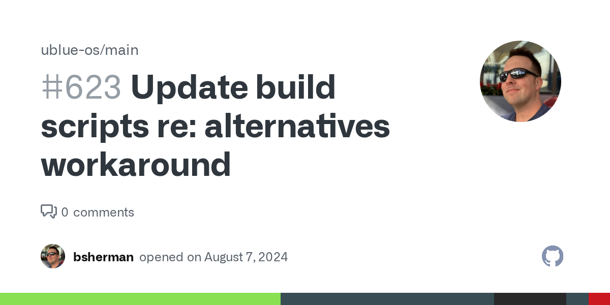Update build scripts re: alternatives workaround · Issue #623 · ubl...