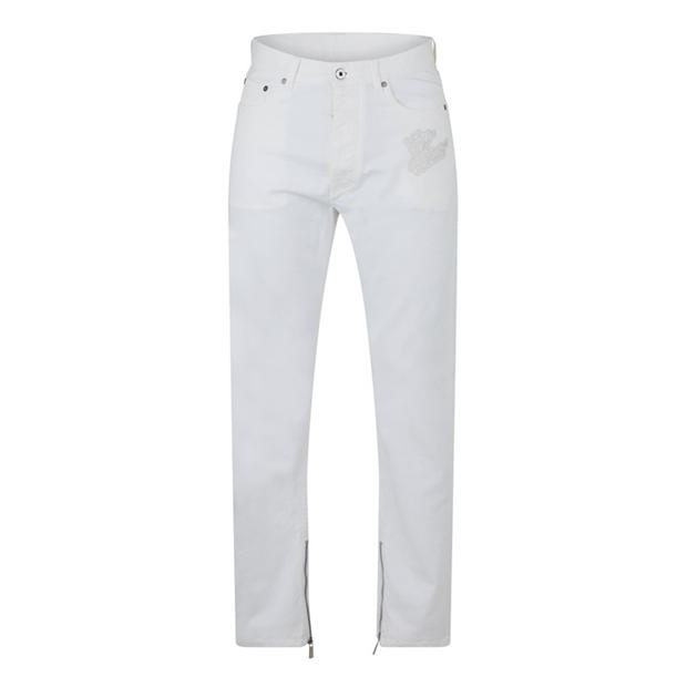 OFF WHITE: OFF WHITE Men's Straight Fit Denim Jeans