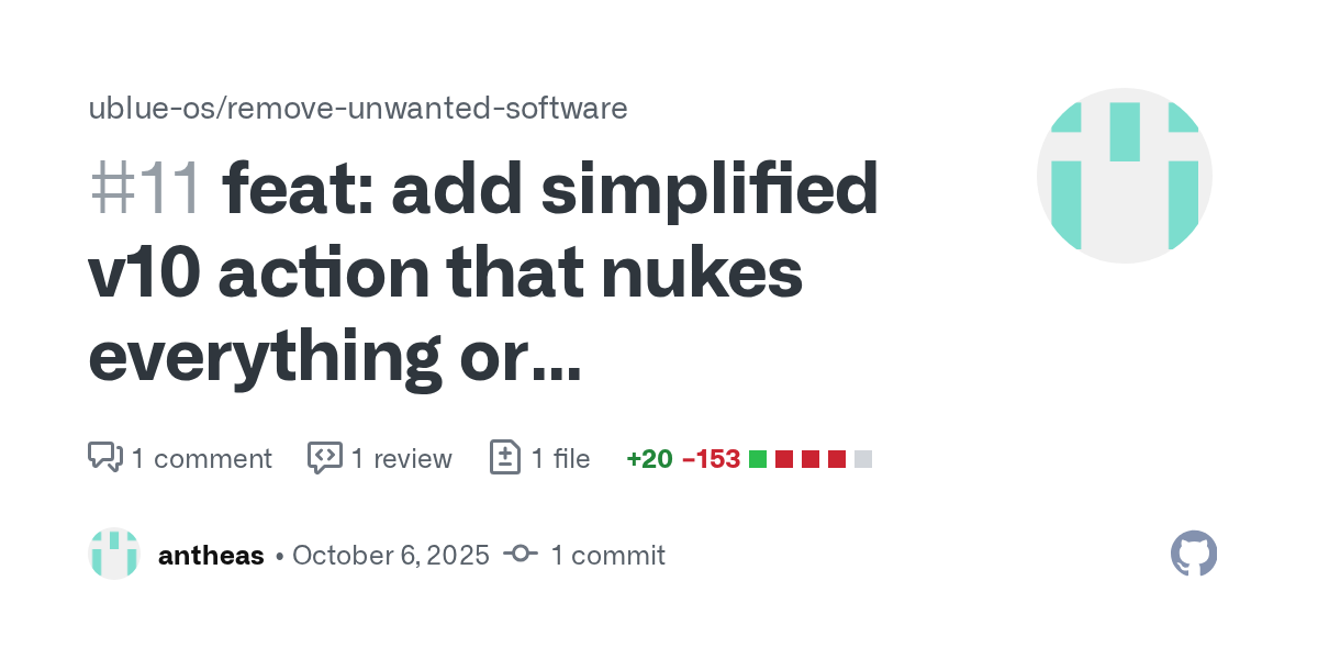 feat: add simplified v10 action that nukes everything or everything...