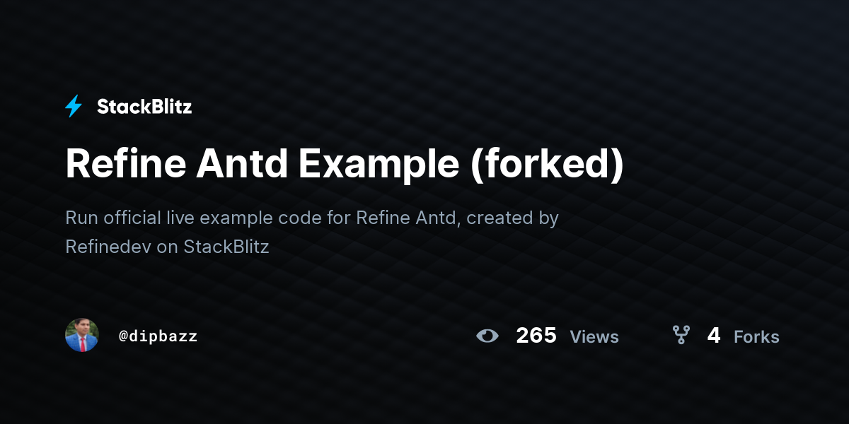 Refine Antd Example (forked) - StackBlitz