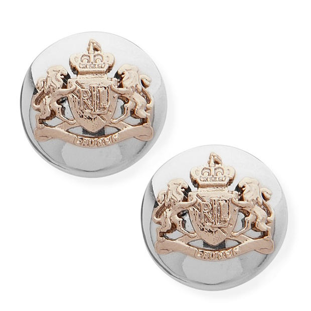 Lauren Ralph Lauren: Lauren Ralph Lauren 14mm Crest Stud Earrings