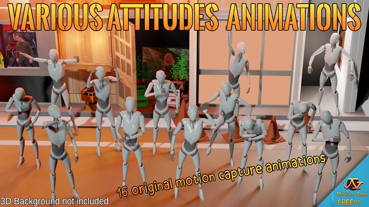 Trailer Various Attitudes animations Pack (Motion Cast - FREE01)