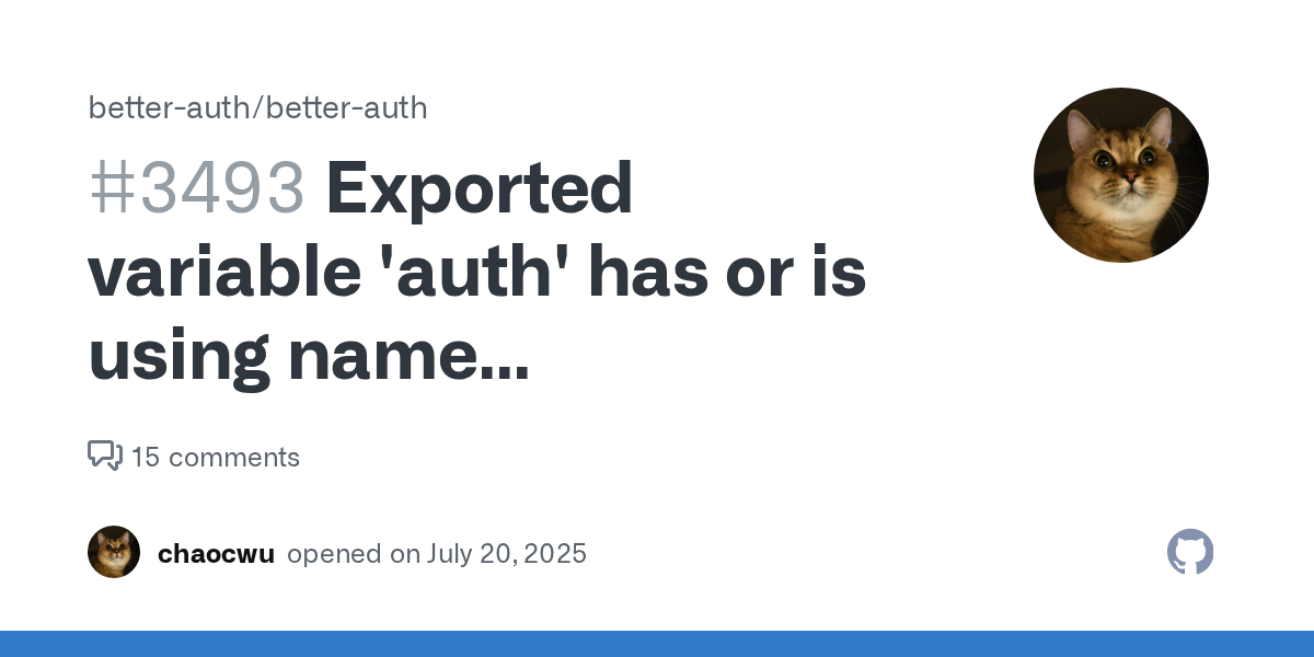 Exported variable 'auth' has or is using name 'OrganizationOptions'...