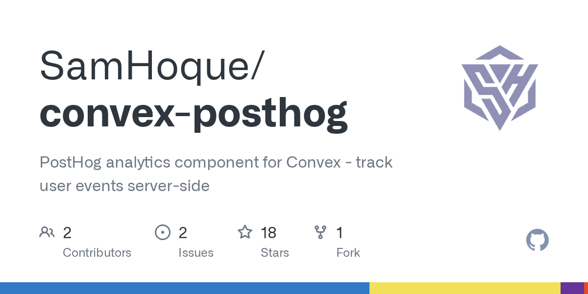 GitHub - SamHoque/convex-posthog: PostHog analytics component for C...