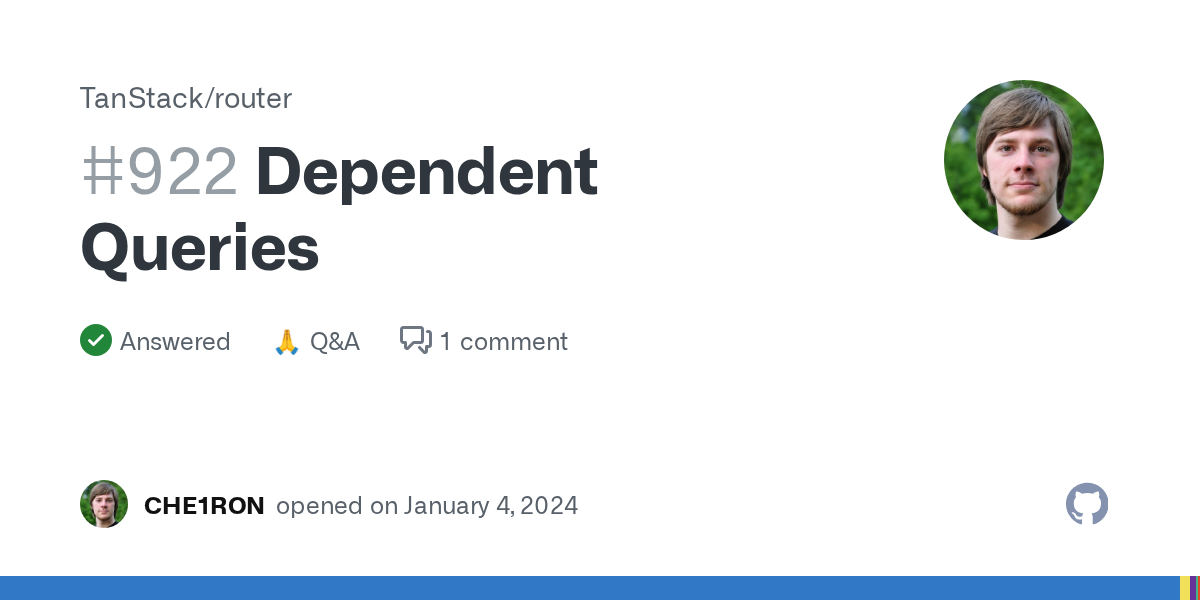 Dependent Queries · TanStack router · Discussion #922