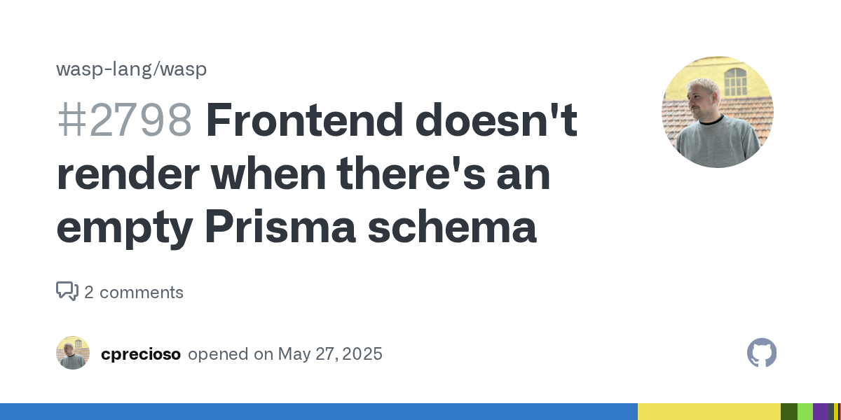 Frontend doesn't render when there's an empty Prisma schema · Issu...