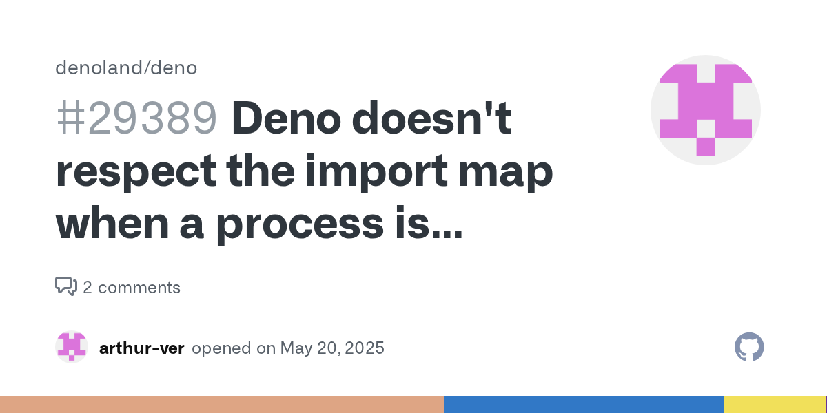 Deno doesn't respect the import map when a process is launched usin...
