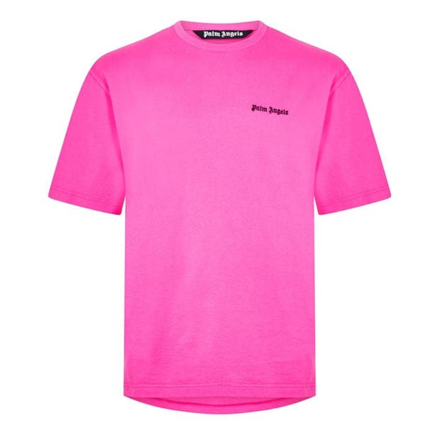 PALM ANGELS: PALM ANGELS Logo Embroidered Cotton T-Shirt