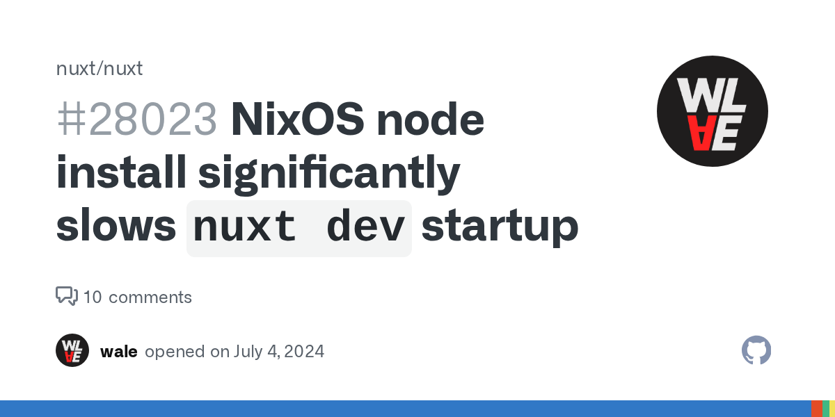 `nuxt dev` startup on any project has degraded to >2 minutes on Nix...