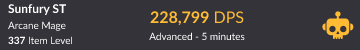 Advanced Sim - Sunfury ST - 228,799 DPS - Raidbots