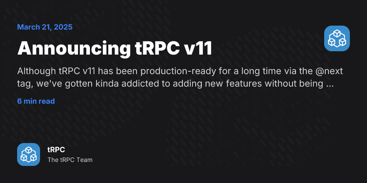 Announcing tRPC v11 | tRPC