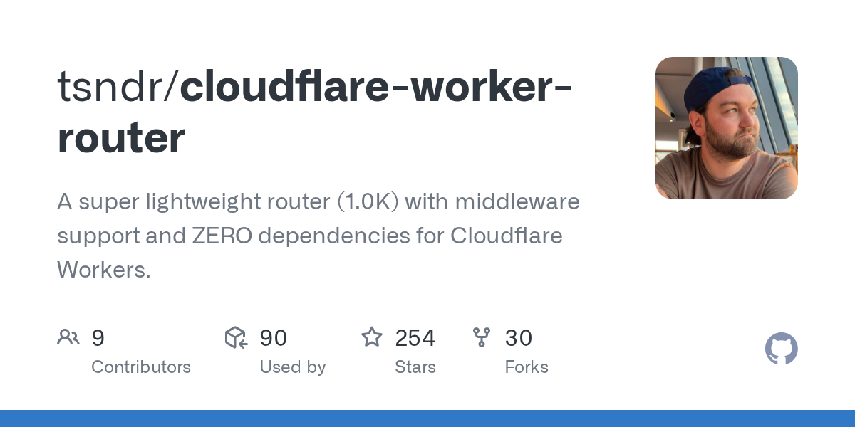 GitHub - tsndr/cloudflare-worker-router: A super lightweight router...