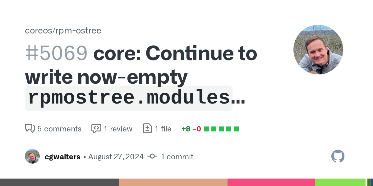 core: Continue to write now-empty `rpmostree.modules` metadata by c...