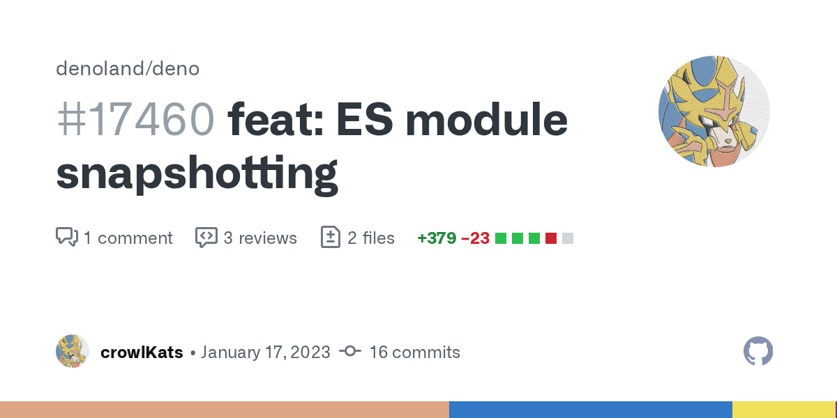 feat: ES module snapshotting by crowlKats Β· Pull Request #17460 Β· d...