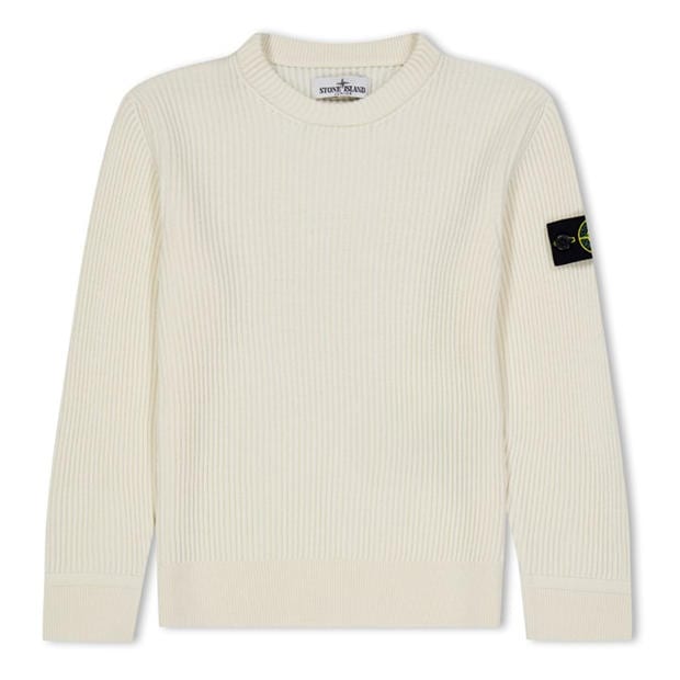 STONE ISLAND: STONE ISLAND Crew Neck Ribbed Knit Sweatshirt Junior Boys