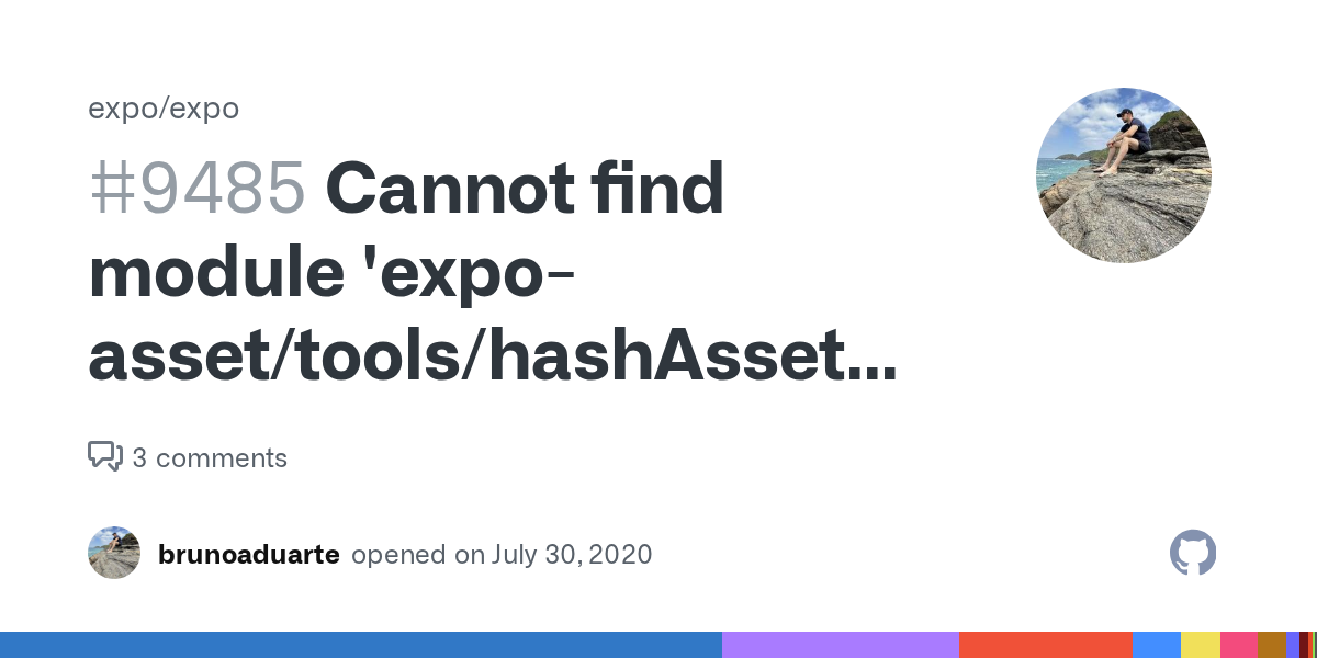 Cannot find module 'expo-asset/tools/hashAssetFiles' when trying to...