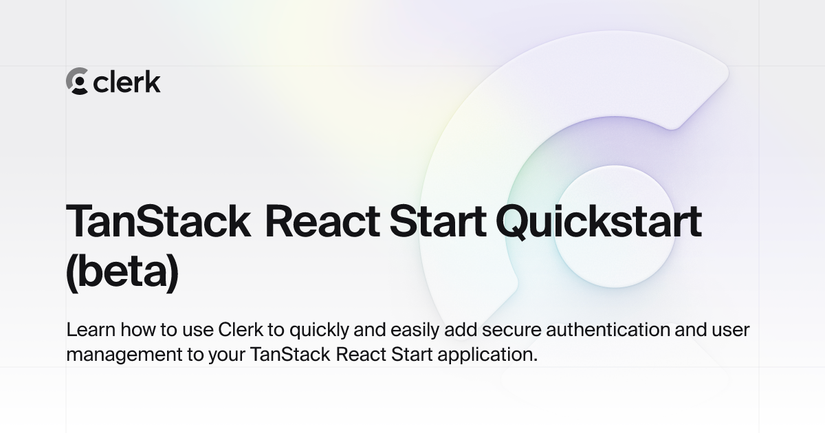 TanStack React Start Quickstart (beta)