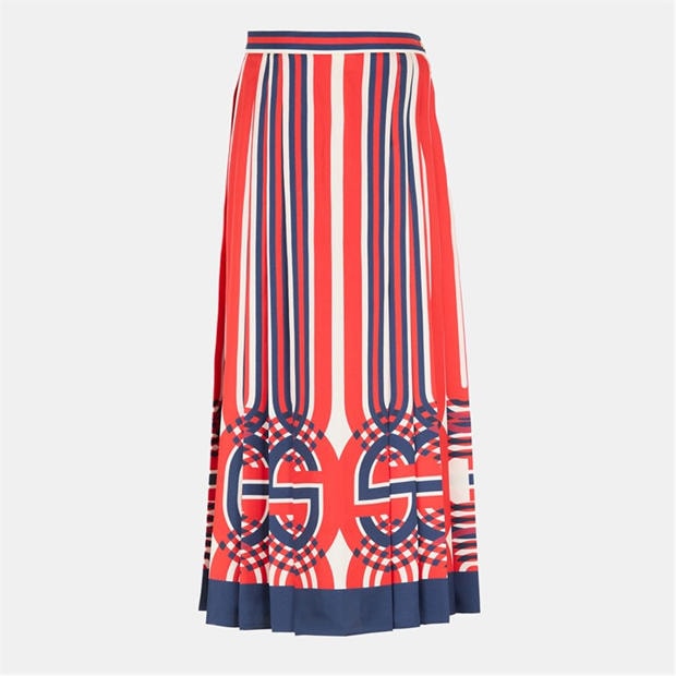 GUCCI: GUCCI Women's Structured Pleated Midi Skirt