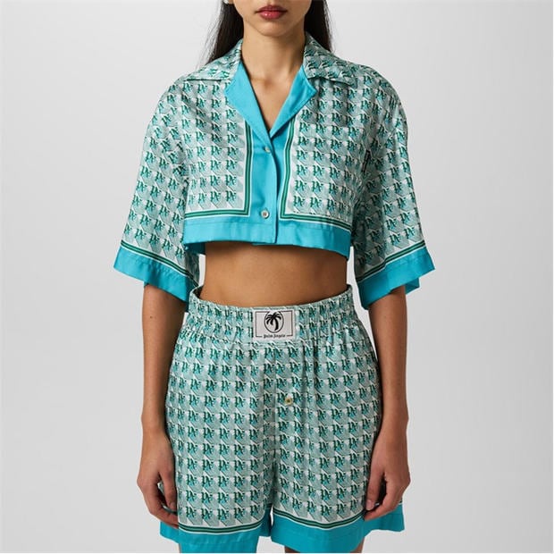 PALM ANGELS: PALM ANGELS Diamond Cropped Shirt