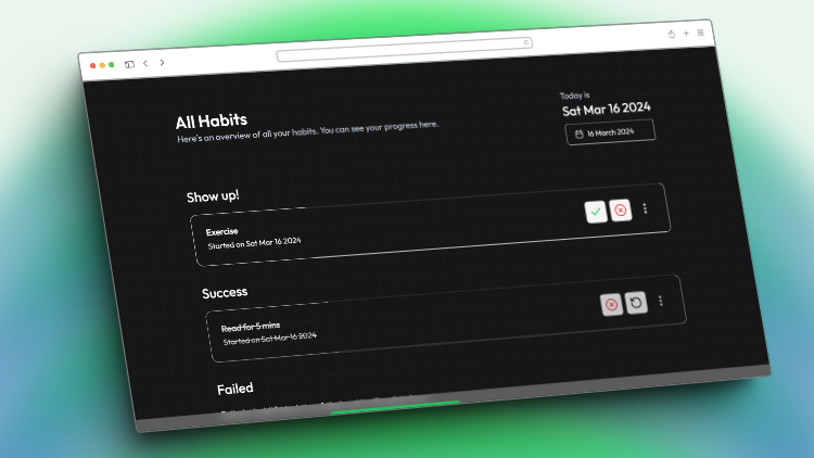 Touchgrass - habit tracking app.