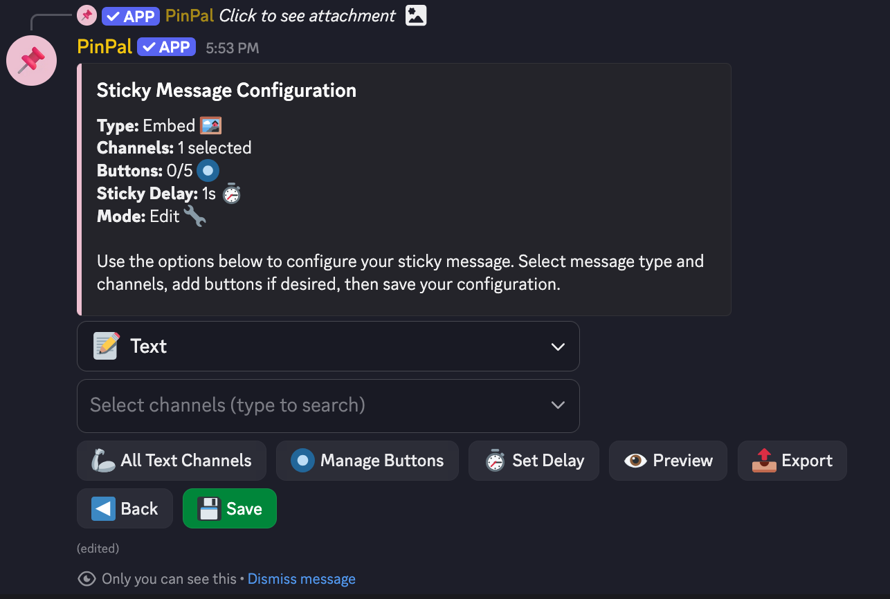 Setup Panel
