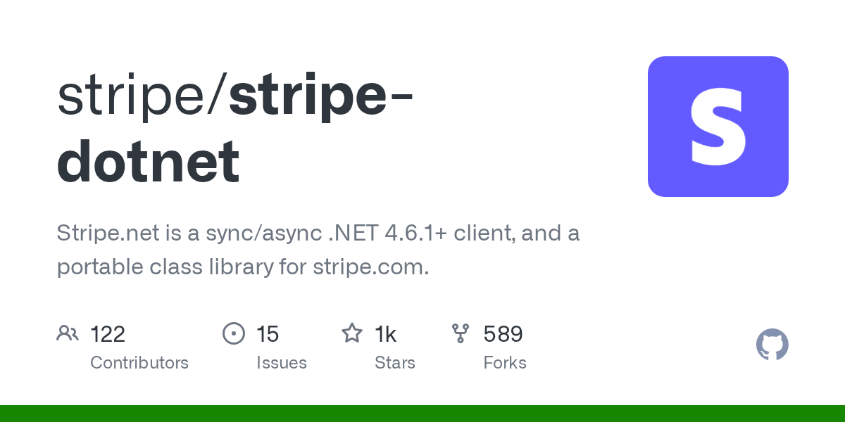 GitHub - stripe/stripe-dotnet: Stripe.net is a sync/async .NET 4.6....