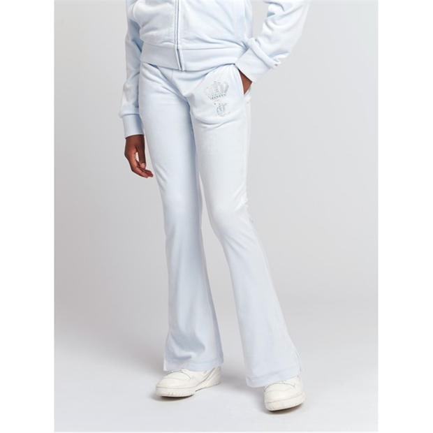 JUICY COUTURE: JUICY COUTURE Kids' Embellished Crown Monogram Open Hem Fleece Joggers