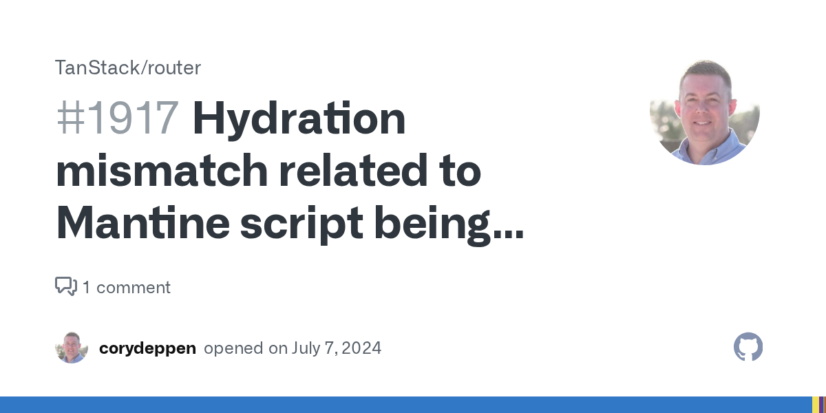 Hydration mismatch related to Mantine script being added to head an...