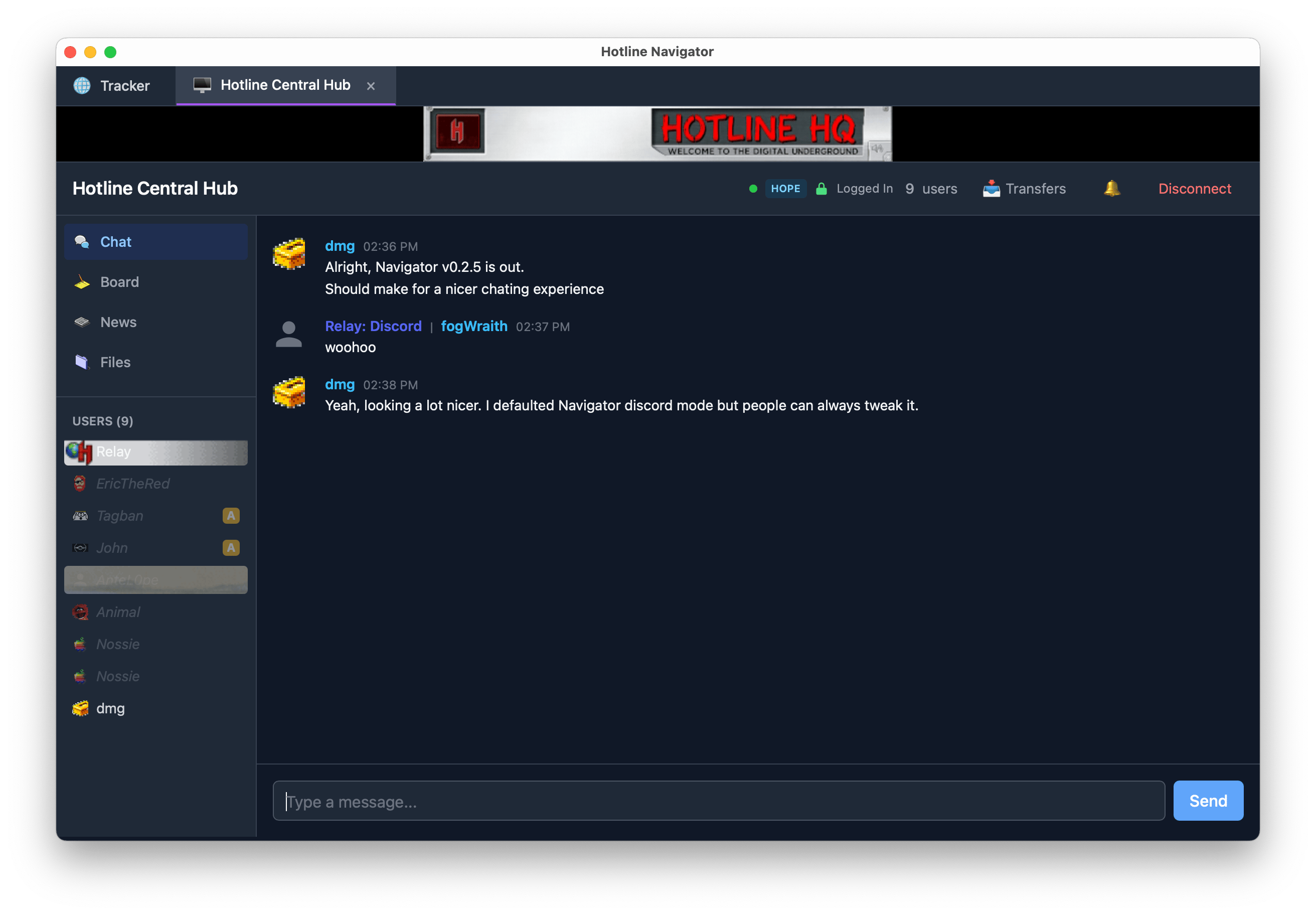 Hotline Navigator Screenshot
